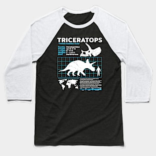 Triceratops Fact Sheet Baseball T-Shirt